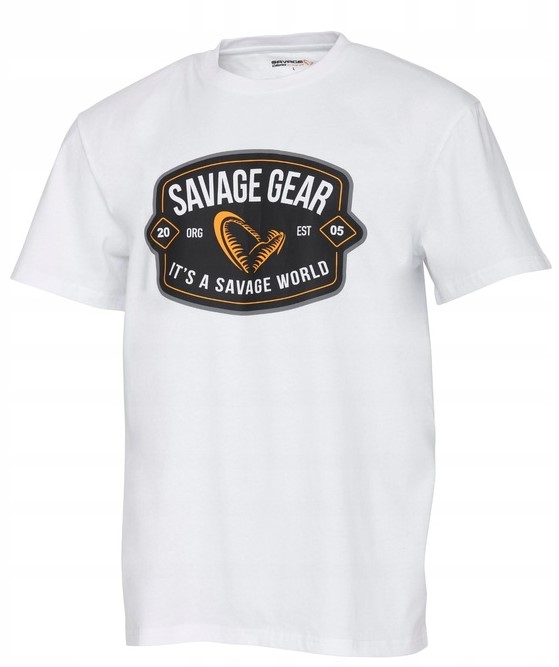 Savage Gear Tričko Badge Logo Tee White Velikost XXL