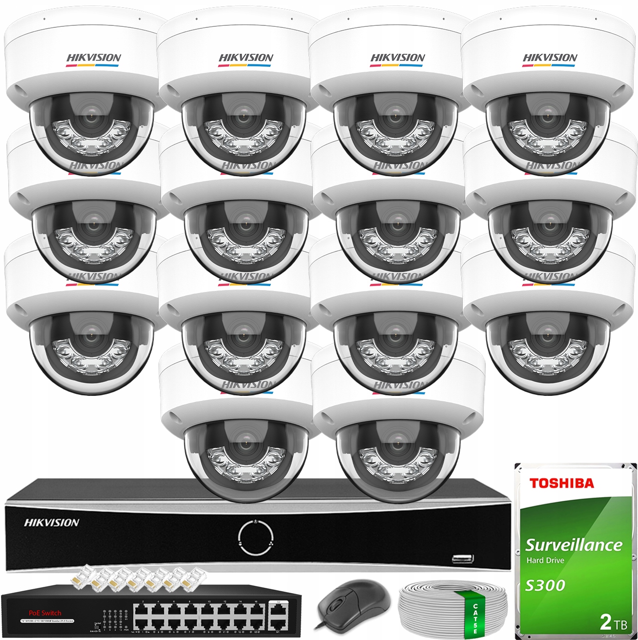 Sada Hikvision pro 14 Kamer Ip 6MPX Smart Hybrid Light ColorVu Disk 2TB
