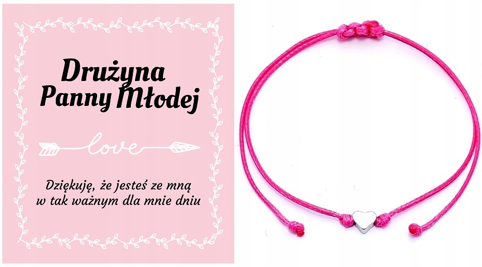 

Bransoletka Wieczór Panieński Team Bride Serce