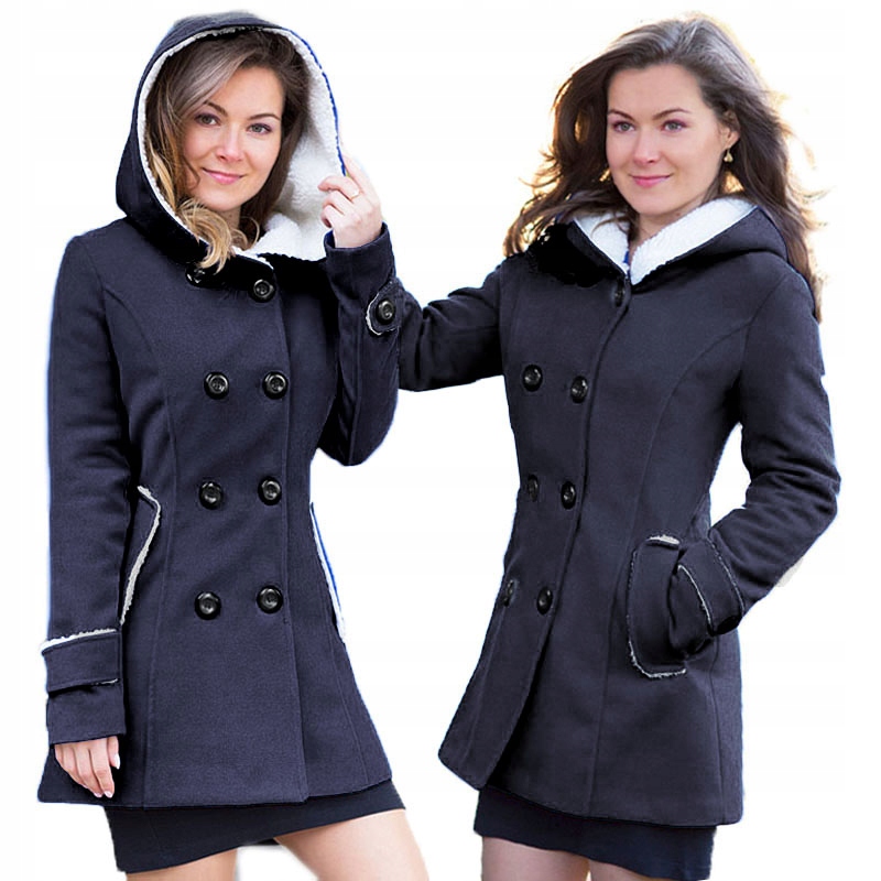 

Włoski Płaszcz Z Kapturem Ciepły Z Kożuszkiem XXXL