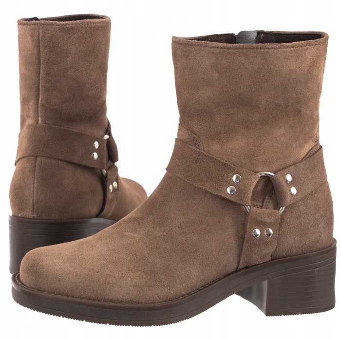 Dámské Kožené Boty Kotníkové Boty Ryłko Olivové E3VK5___ _YG3