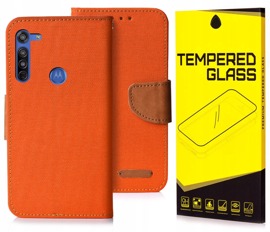 

Etui Portfel Canvas Do Motorola Moto G8 Szkło 9H