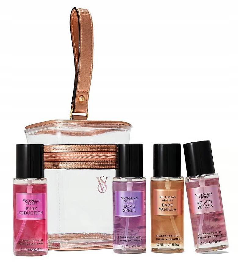 Zestaw Prezentowy Victoria's Secret 4 Mgiełki X 75 ML Kosmetyczka Z Usa