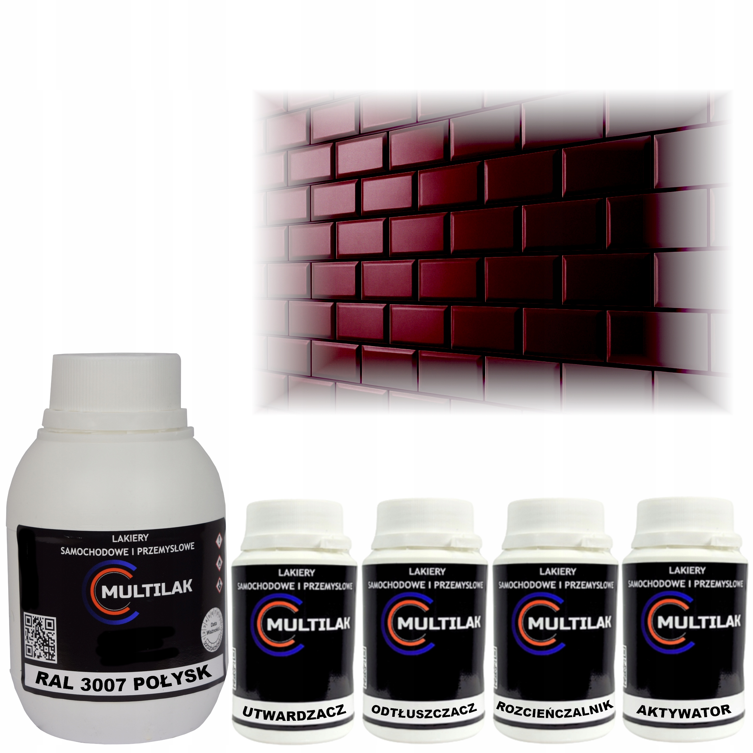 Lak barva Ral 3007 na glazuru dlaždic na váleček štětec 0,5L Lesk