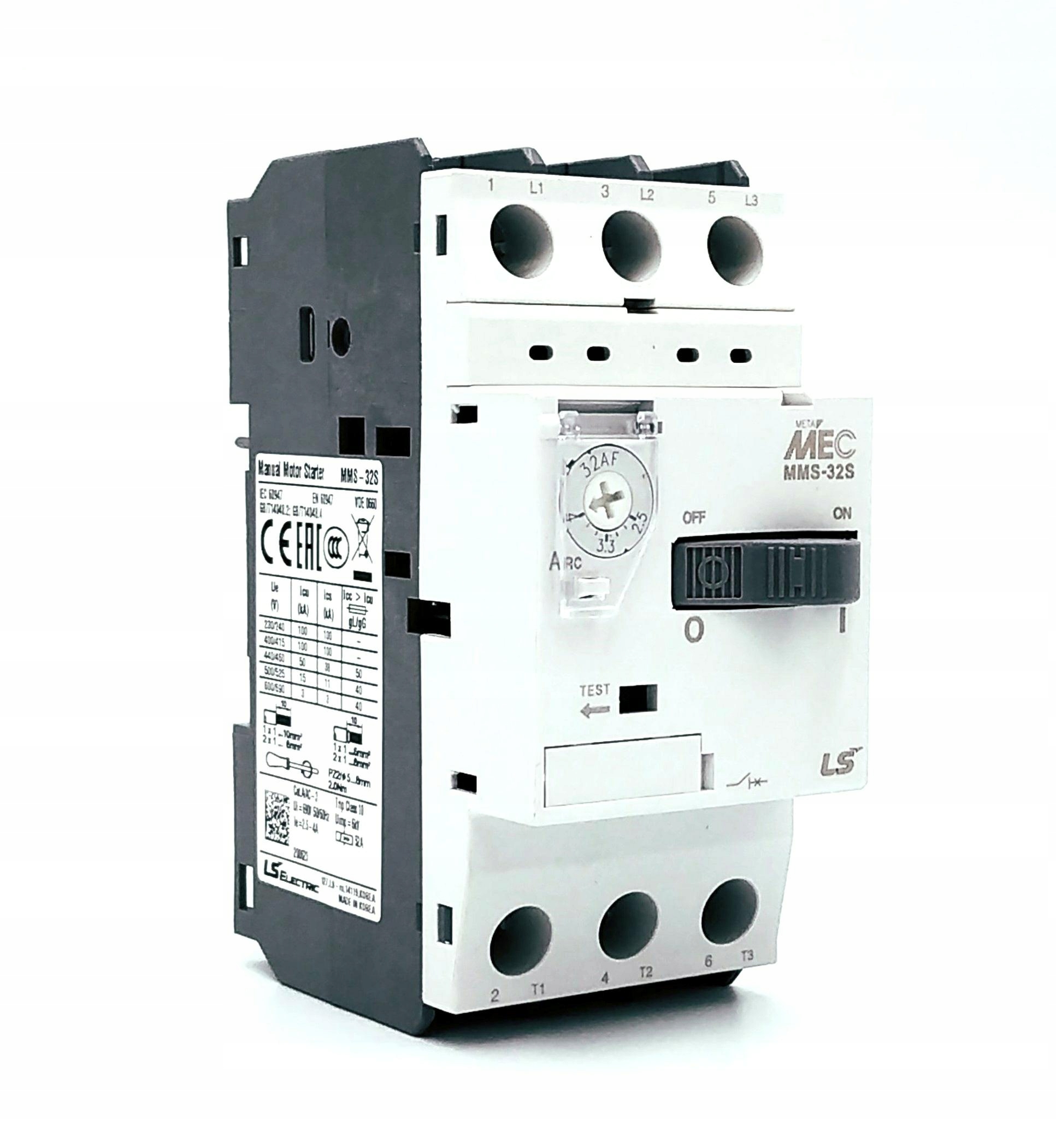 Wyłącznik silnikowy 3P 1,5kW MMS-32S 4A (2,5-4A) 0705004041 LSIS