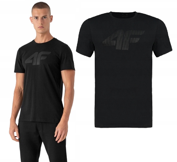 

T-shirt Męski Koszulka 4F TSM353 Głęboka Czerń 3XL