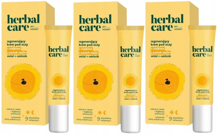 3 x Herbal Care Regenerační krém pod oči s olejem z pecky malin 15 ml