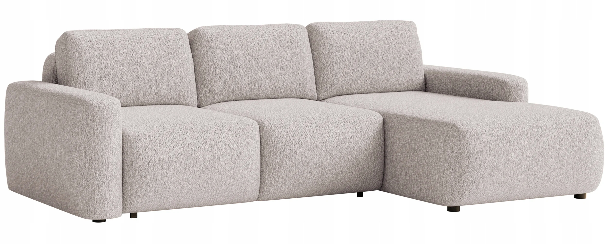 Rohová Sedací Souprava s funkcí spaní Carnos mini béžová žinylka pravá