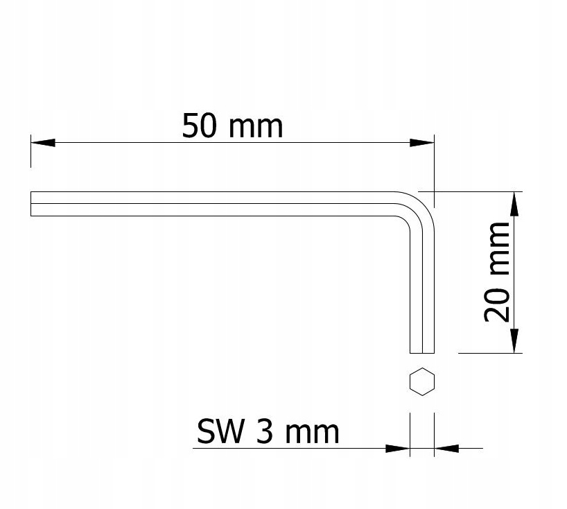 Klucz imbusowy kluczyk do montażu imbus 3 mm typ L Marka Global Service