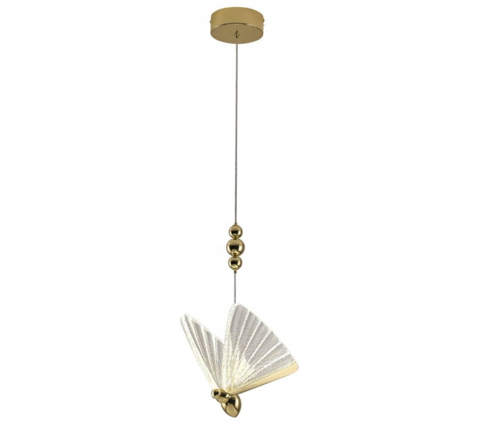 Stropná závesná Led lampa, zlatá, do obývačky, jedálne, loft Mariposa 1