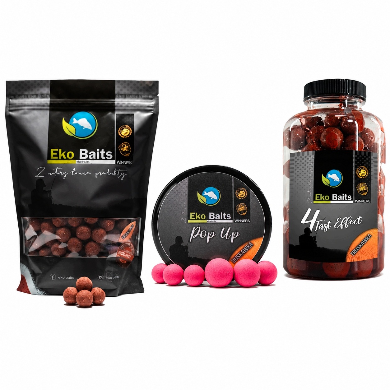 Zestaw Kulki proteinowe Pop Up Kulki w Zalewie Truskawka Karpiowy Eko Baits