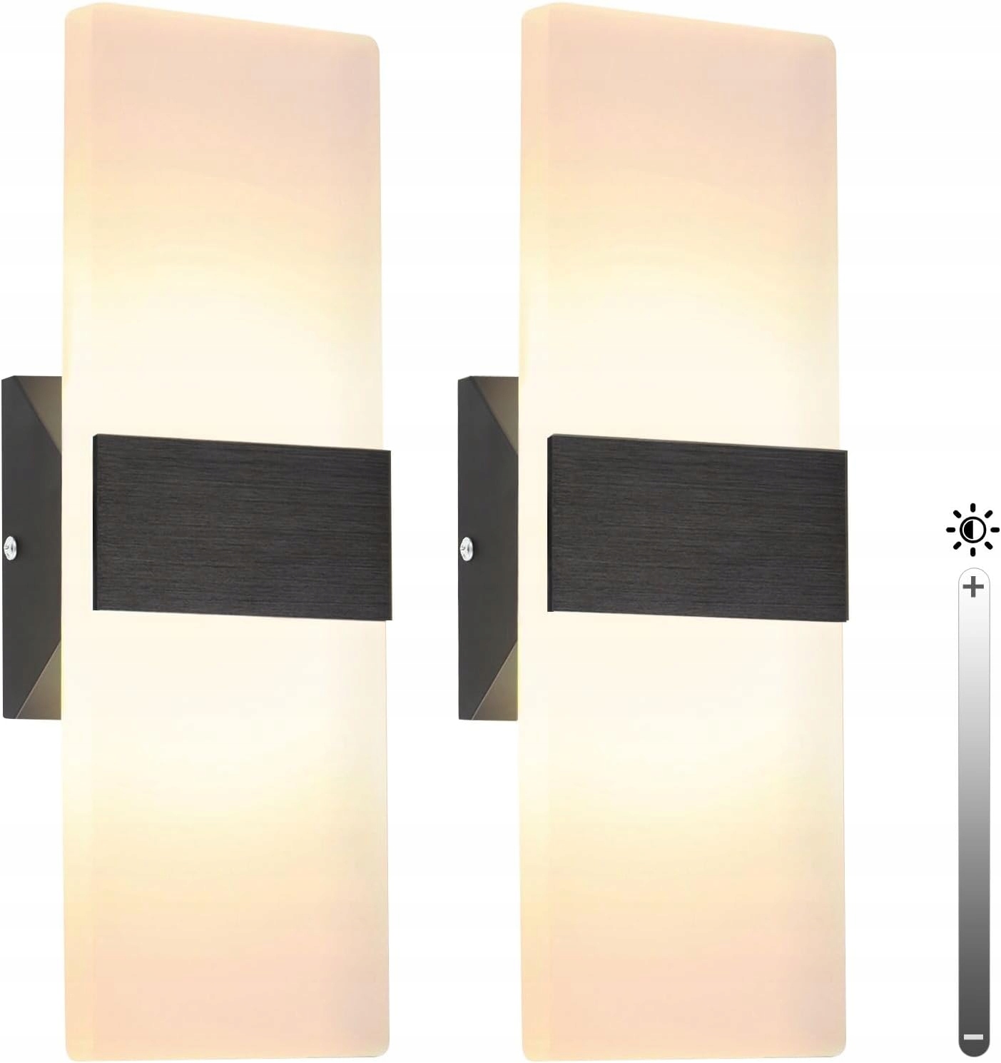 2x Lampa Ścienna Kinkiet Led Wewnętrzny Do Sypialni 12W 3000K
