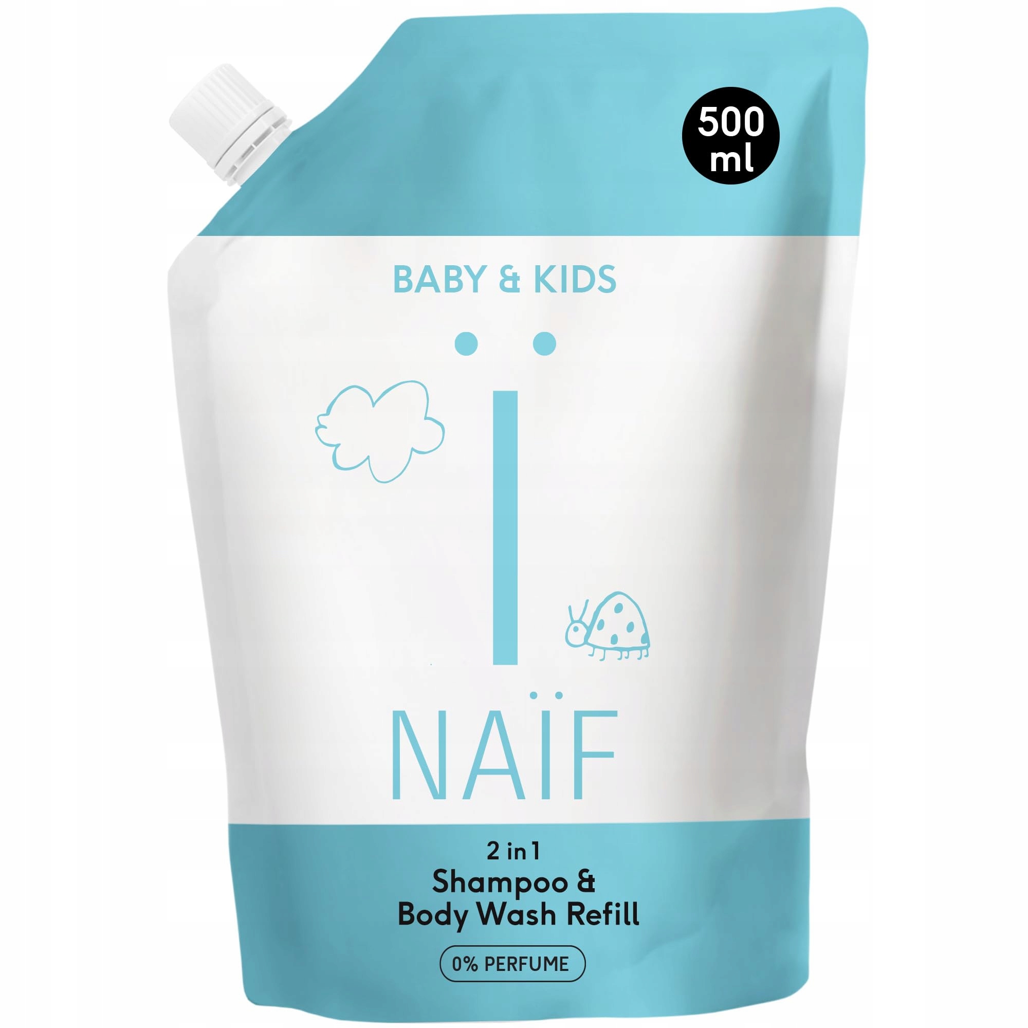 Na F 2 V 1 Šampon a Sprchový Gel Refill bez parfémů pro děti 500 ml