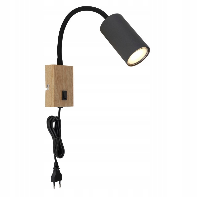 Kinkiet Globo Robby 57911WG Grafitowy Drewno