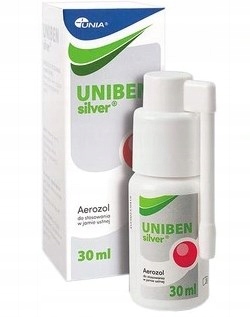 

Uniben Silver Płyn 30ml Nanosrebro Ból Gardła
