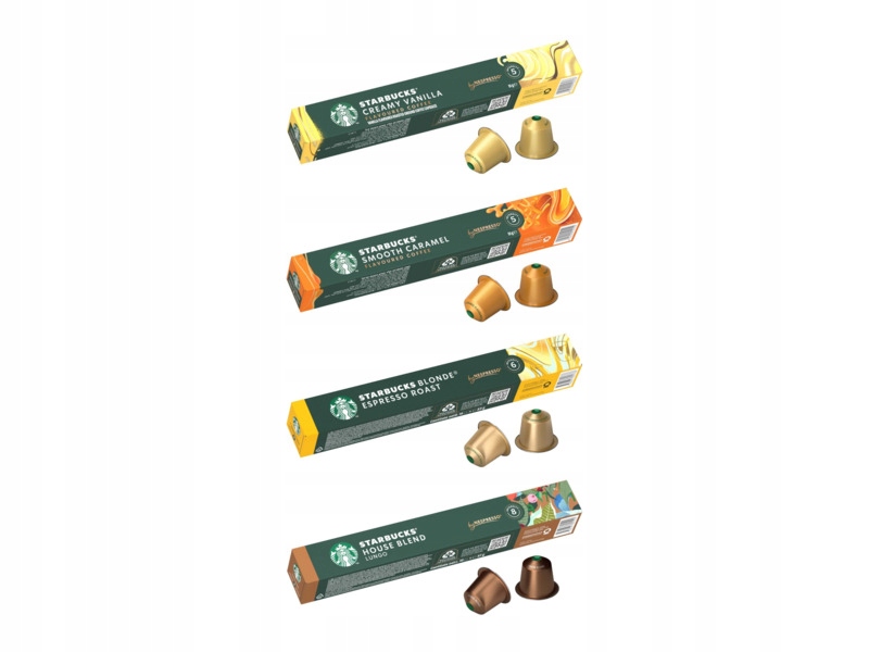 Kapsułki Starbucks mix do Nespresso Vanilla/Caramel/Espresso/Blend 4x10szt