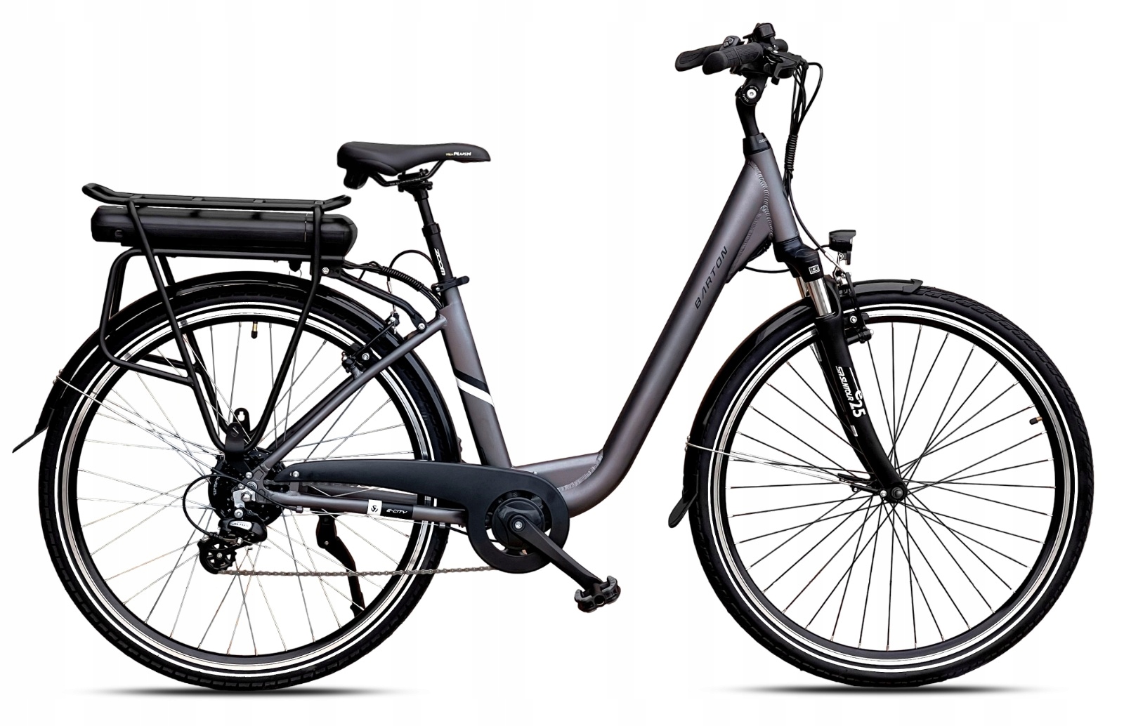 Rower elektryczny Barton E-city 28 17" cali aluminium koło 28" grafit