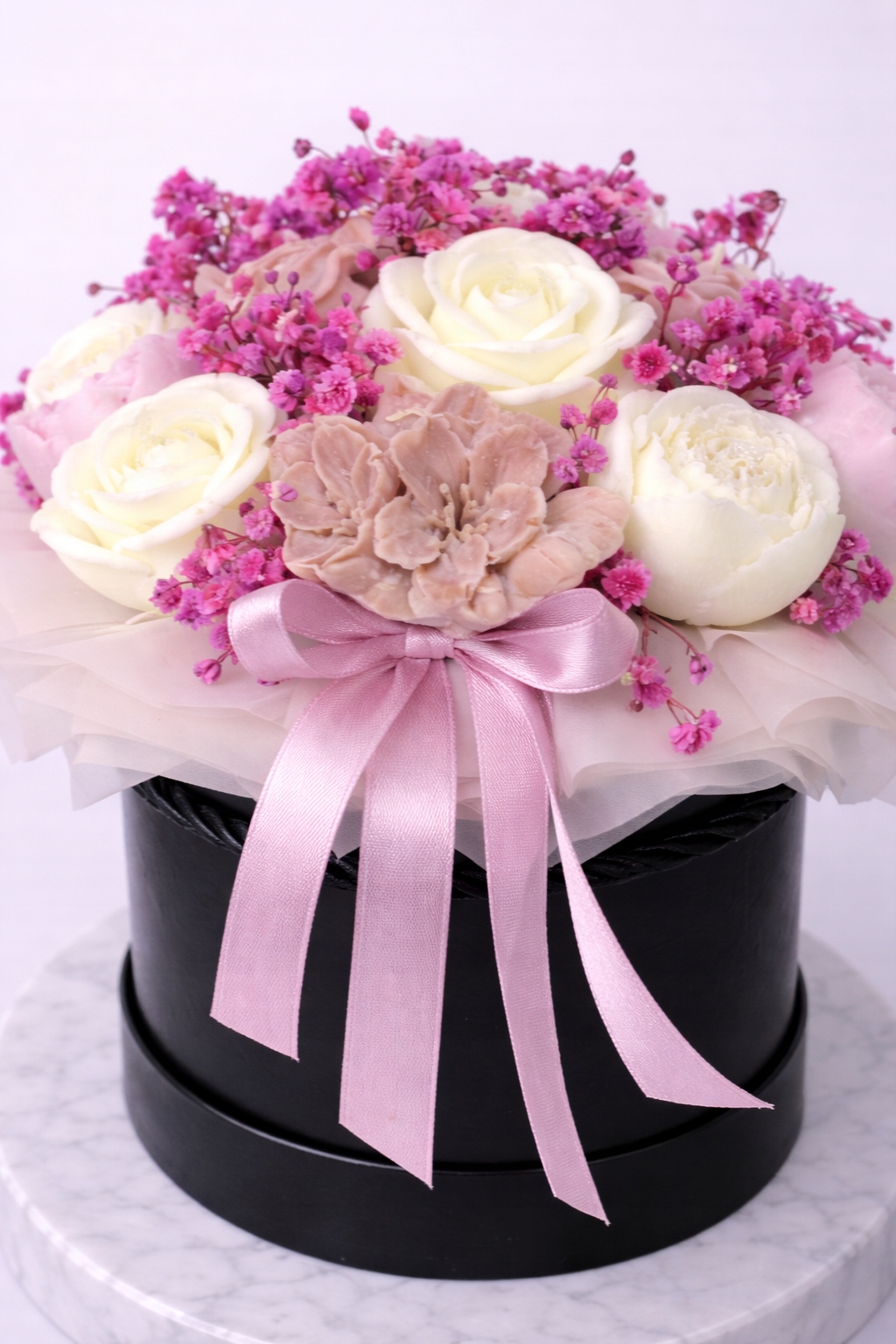 Flower Box Sójové svíčky Věčná kytice Dárek Narozeniny Jmeniny