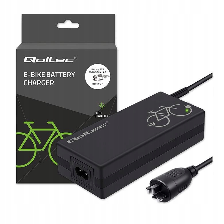Ładowarka Qoltec do roweru elektrycznego 36V 42V 2A wtyczka Bosch 3Pi