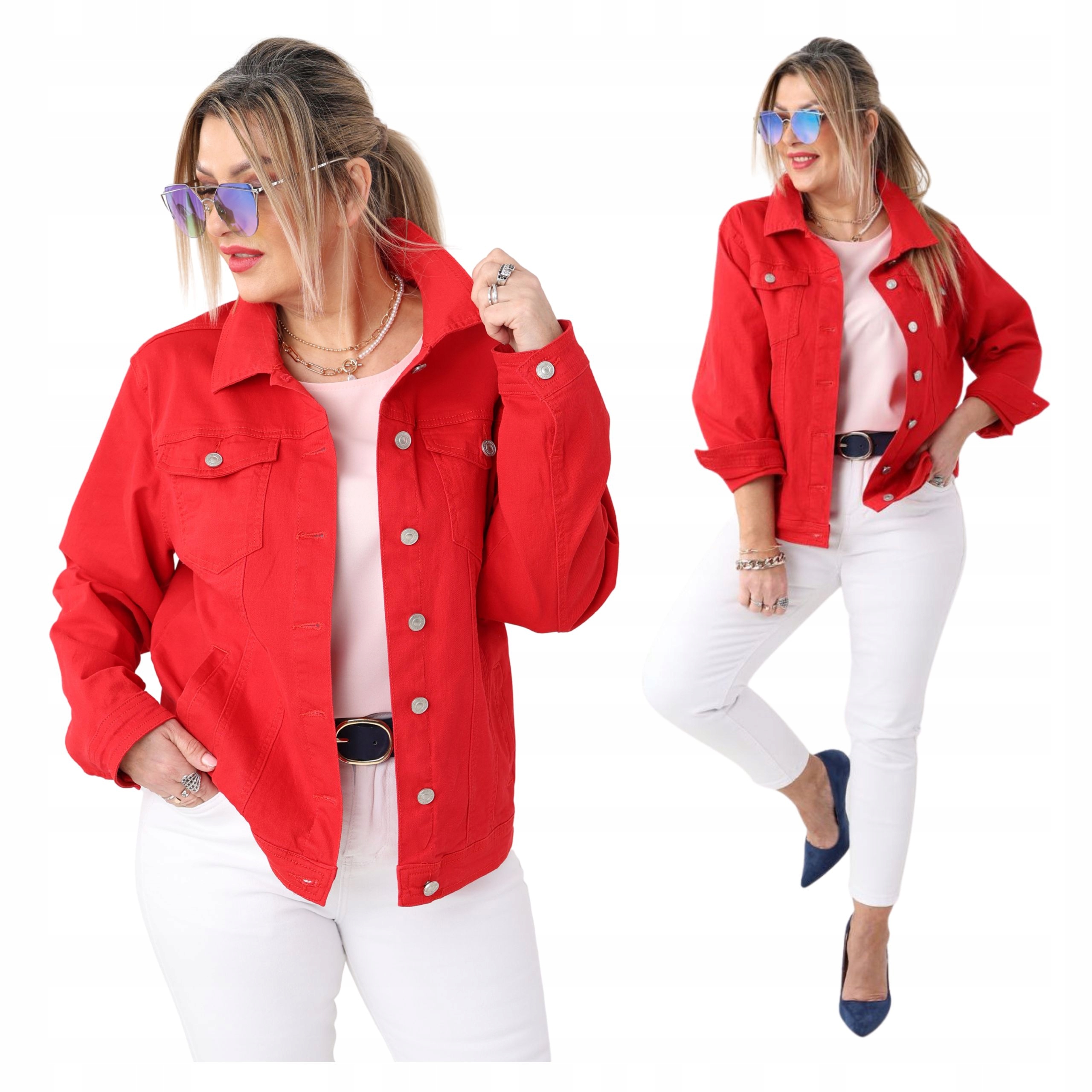 Katana Jeansowa Kurtka Jeansowa Damska Duże Rozmiary Bawełniana Luźna