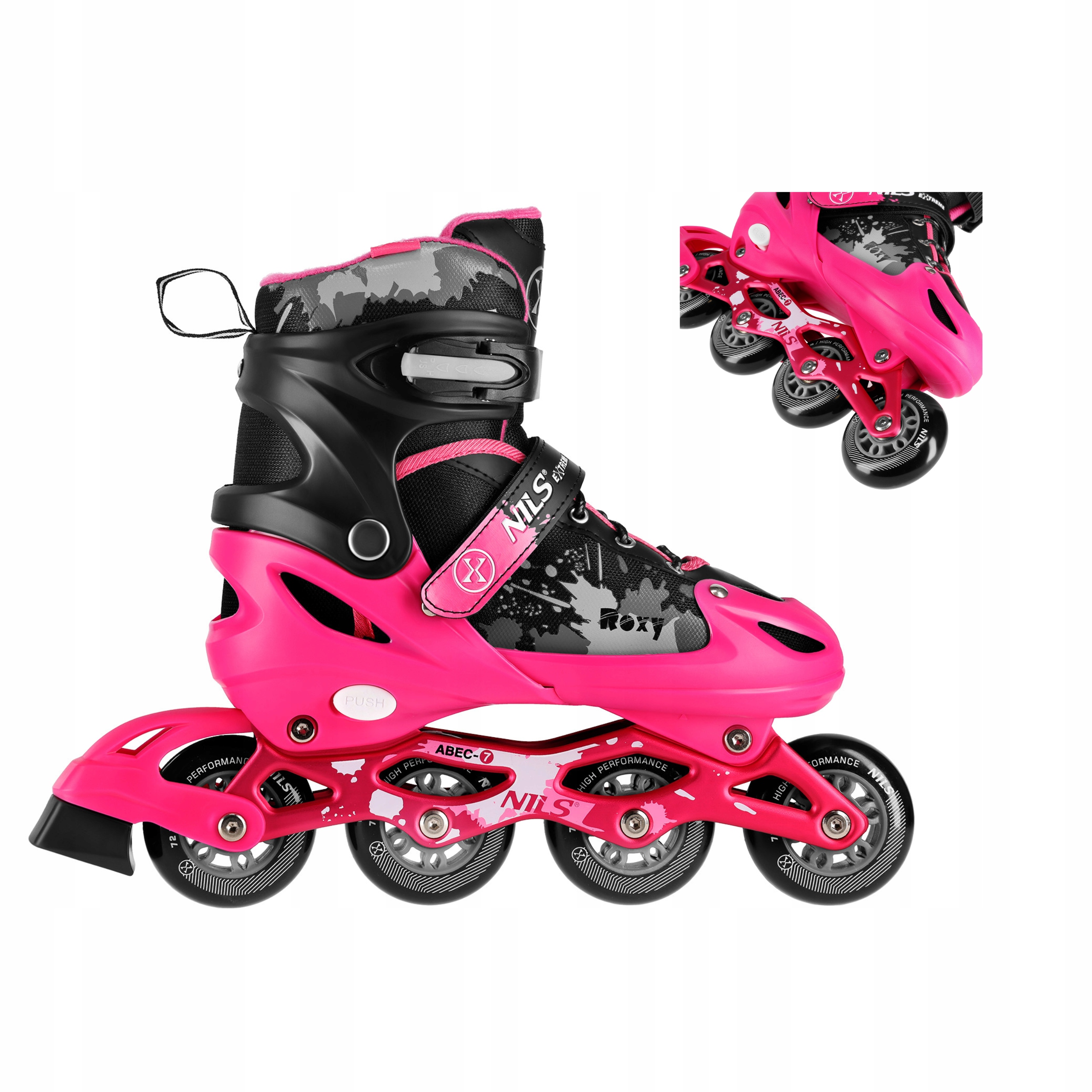 Kolečkové Brusle pro dívku Brusle 2v1 Nastavitelné Růžové Vel 39-42 Nils Extreme