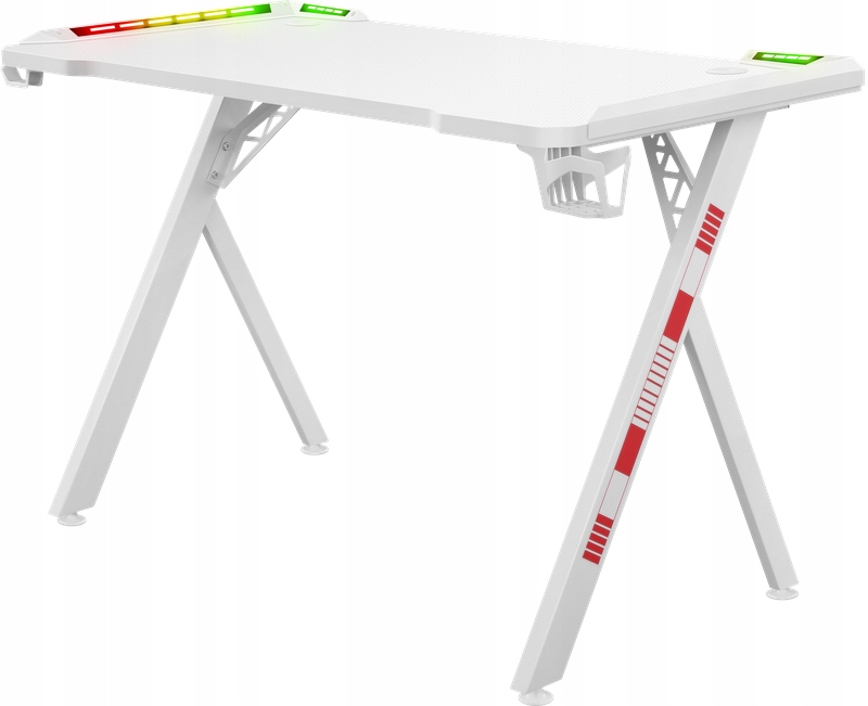 BIURKO DEFENDER INFINITY RGB BIAŁE GAMING — 16
