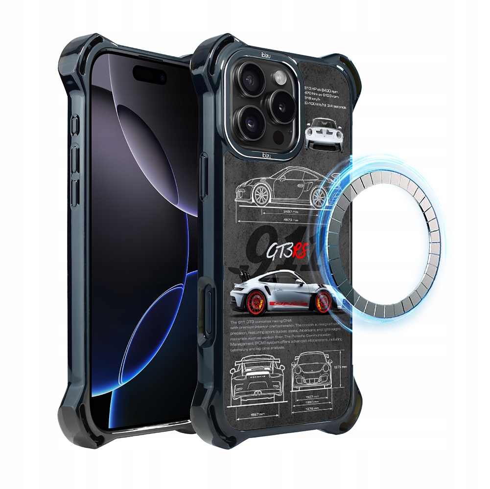 Pouzdro iPhone 16 Pro Max Ibizu DropGuard Ultra s MagSafe, 911 GT3 Rs