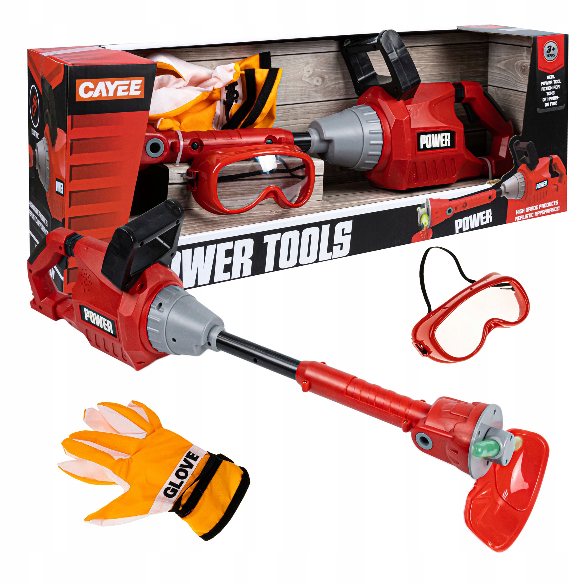 ZESTAW NARZĘDZIA OGRODNICZE DLA DZIECI PODKASZARKA KOSA ŚWIATŁO DŹWIĘK