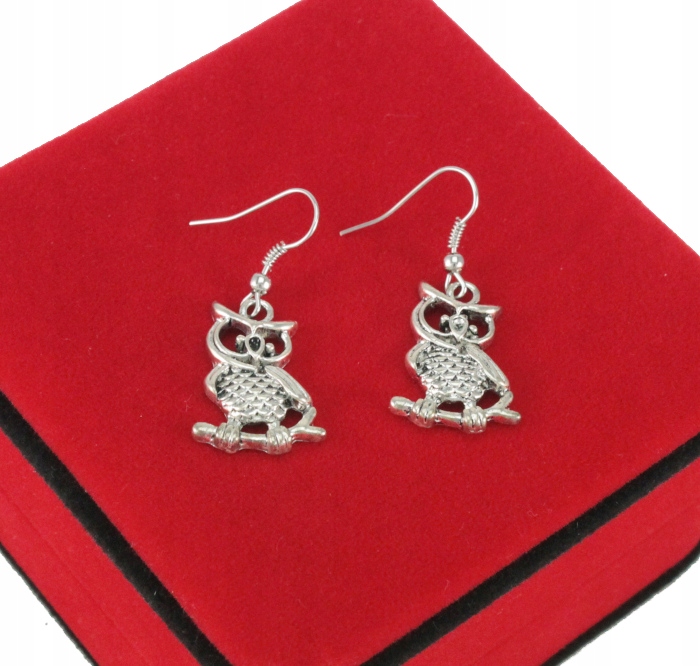 

Kolczyki Wiszące Srebrne Sowy Na Patyku Retro