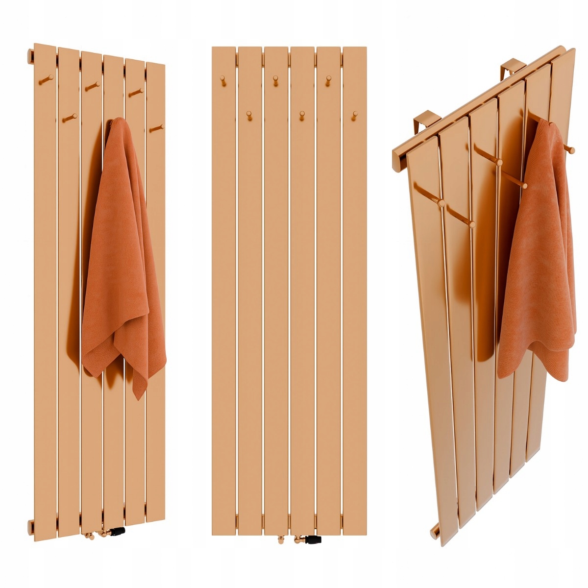 Dekoratívny Radiátor S Vešiakmi 1400/450 Zlatý Ružový