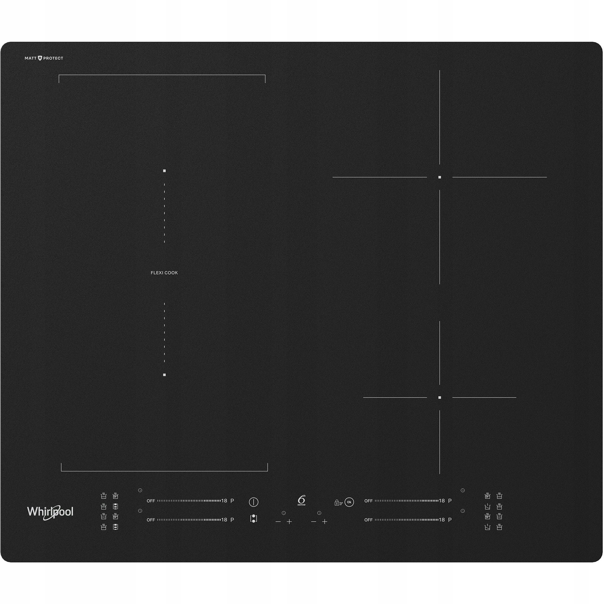 Płyta indukcyjna Whirlpool WFS7560NEBM MattProtect ChefControl FlexiCook 6. Zmysł