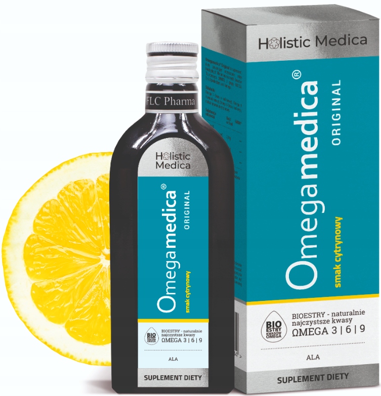 OMEGAMEDICA ORIGINAL kwasy OMEGA 3 ALA odporność CYTRYNA 250 ml