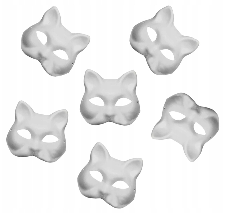 DIY Cat Face Mask Maski dla dzieci 6 szt Marka bez marki