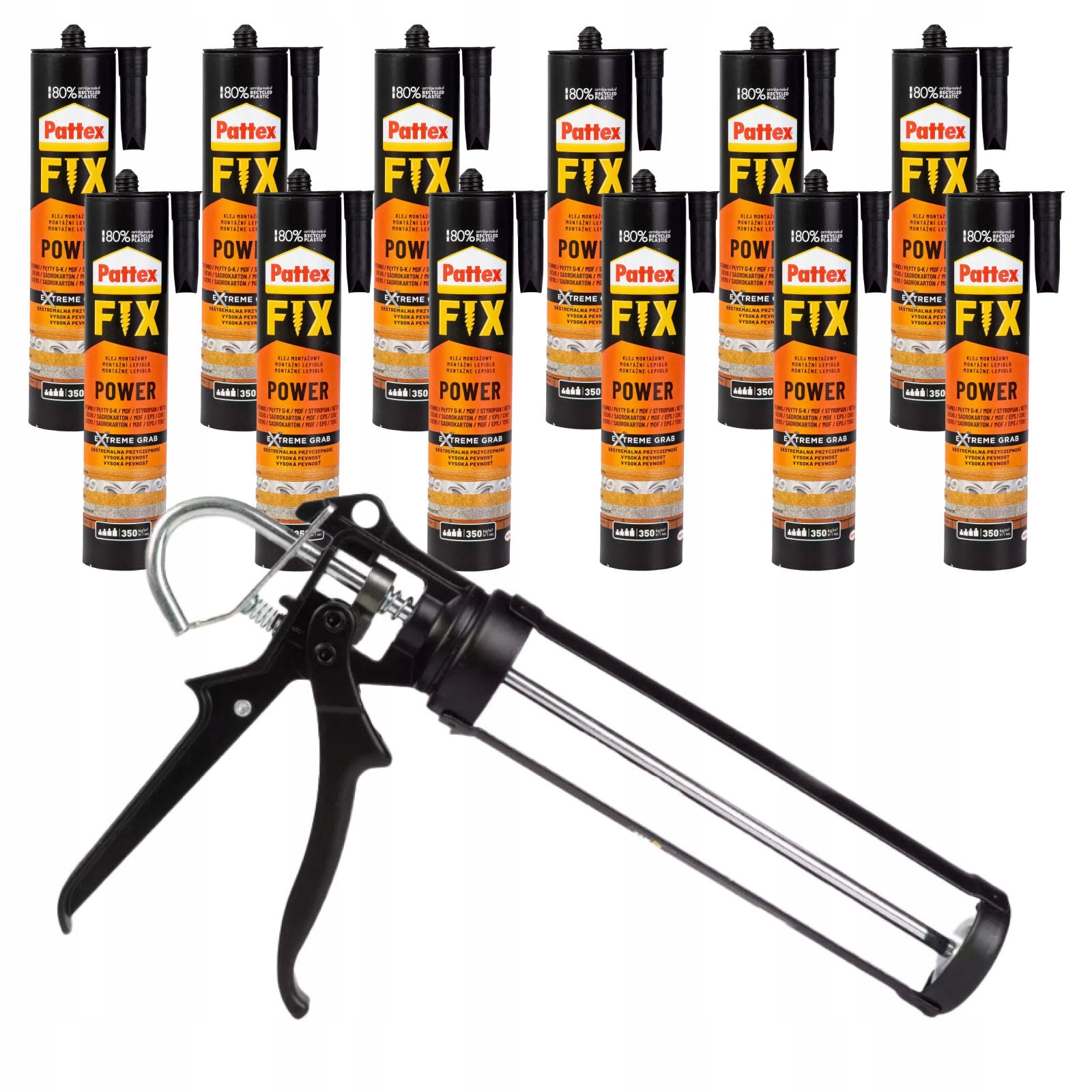Klej Pattex Fix Extreme Montażowy 350KG Listwy Przypodłogowe Płyt Mdf Lamel