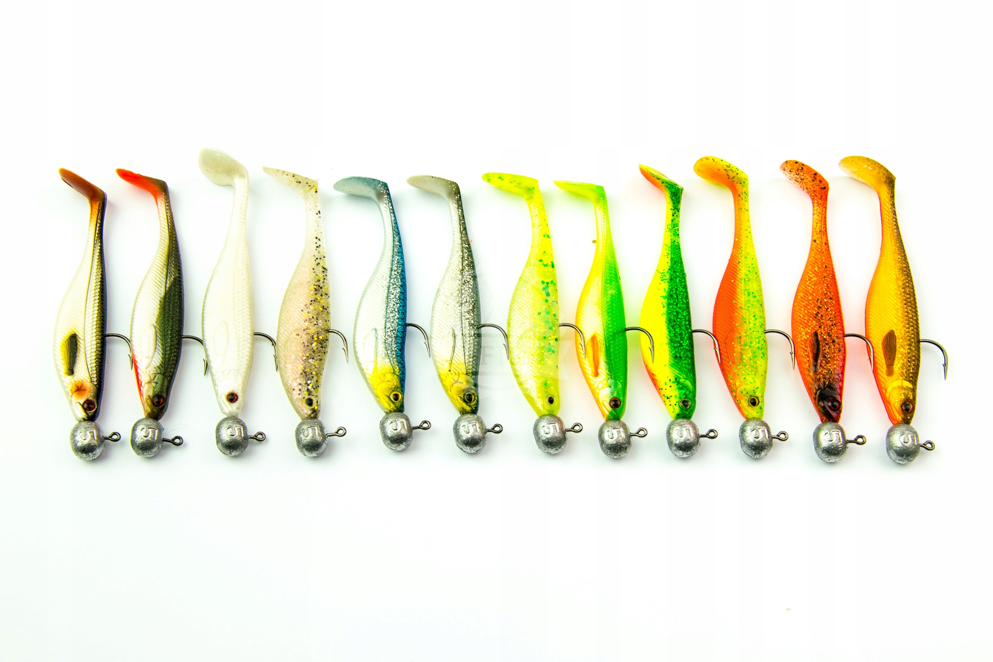 Zestaw ShadTeez 7cm 12szt kolor MIX główki jigowe 3-5g