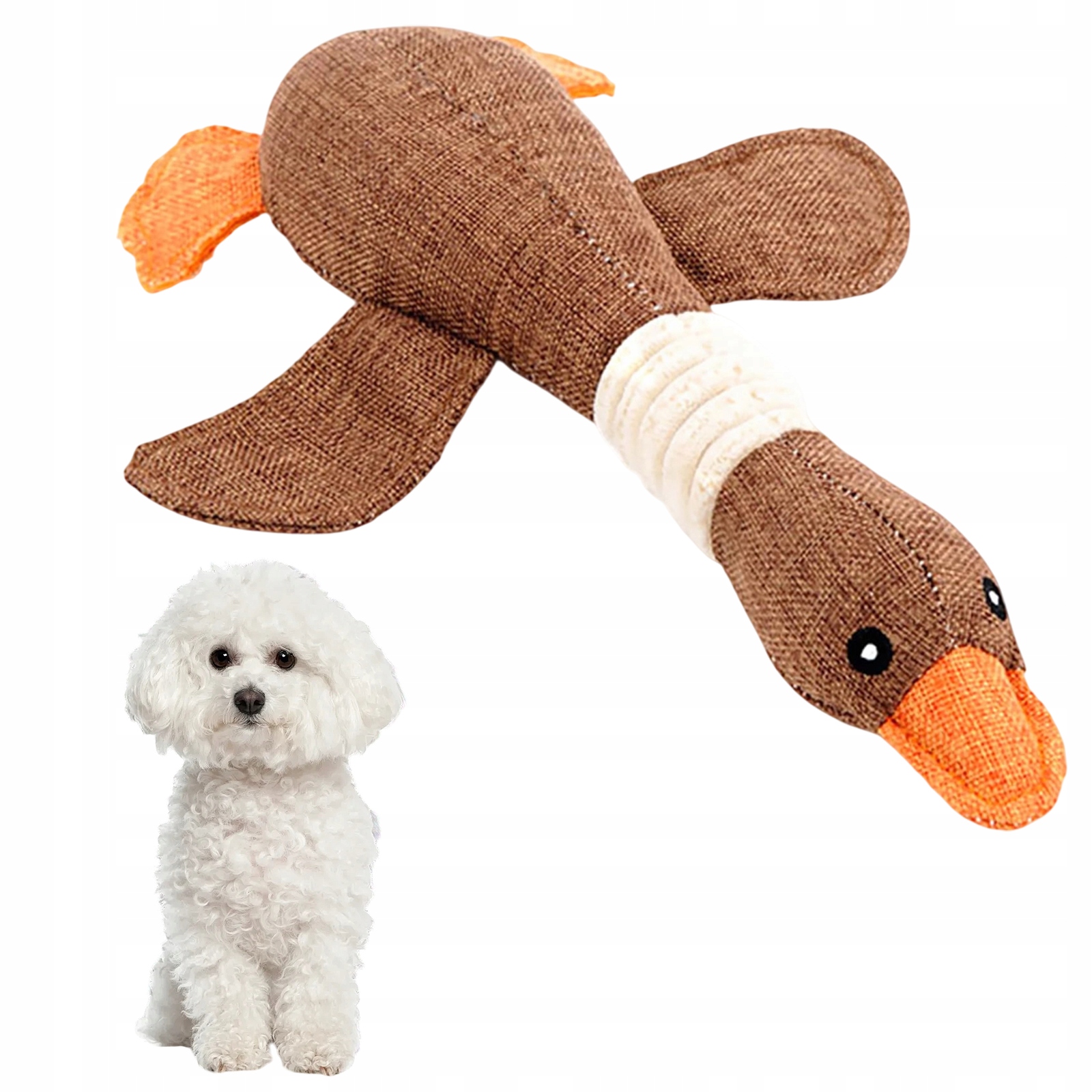 Levně Plyšové Kousátko Pro Psy S Pískátkem Pro Malé A Střední Psy, Hnědé