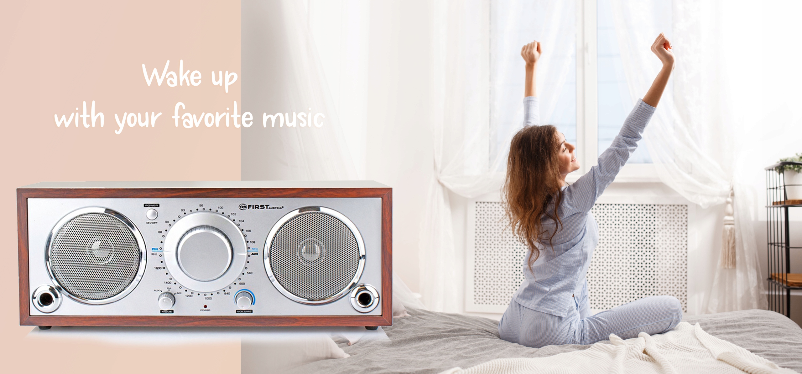 STYLOWE DREWNIANE RADIO FM AUX RETRO FIRST AUSTRIA EAN (GTIN) 9003898190717