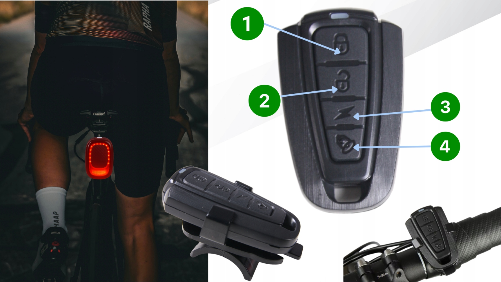 ZADNÉ SVETLO NA BICYKEL S ALARMOM, BRZDOVÝM SVETLOM A HLASNÝM ZVONČEKOM, NABÍJATEĽNÉ, 4 REŽIMY Hmotnosť 46 g