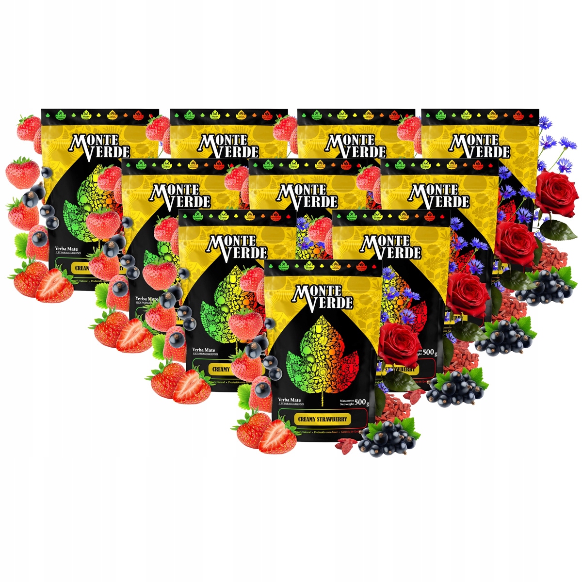 Sada Yerba maté Monte Verde Creamy Strawberry 10 x 500 g