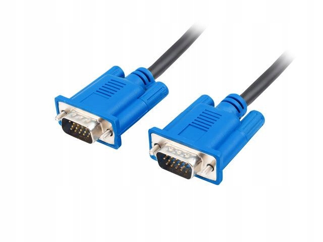 Lanberg Kabel Vga Przewód M M Do Pc Monitor 5M Ferryt Czarny Stabilny Obr