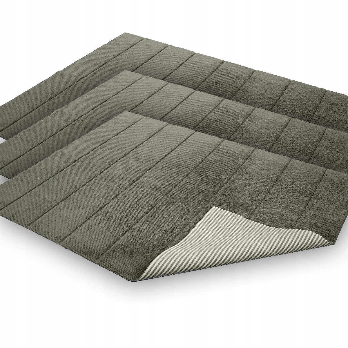 

Zestaw 3 szt dywaników do łazienki Szary Anti Slip