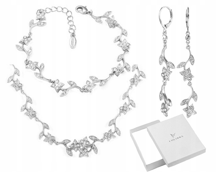 Jedinečný Set Stříbrných Šperků Motiv Květin Colibra