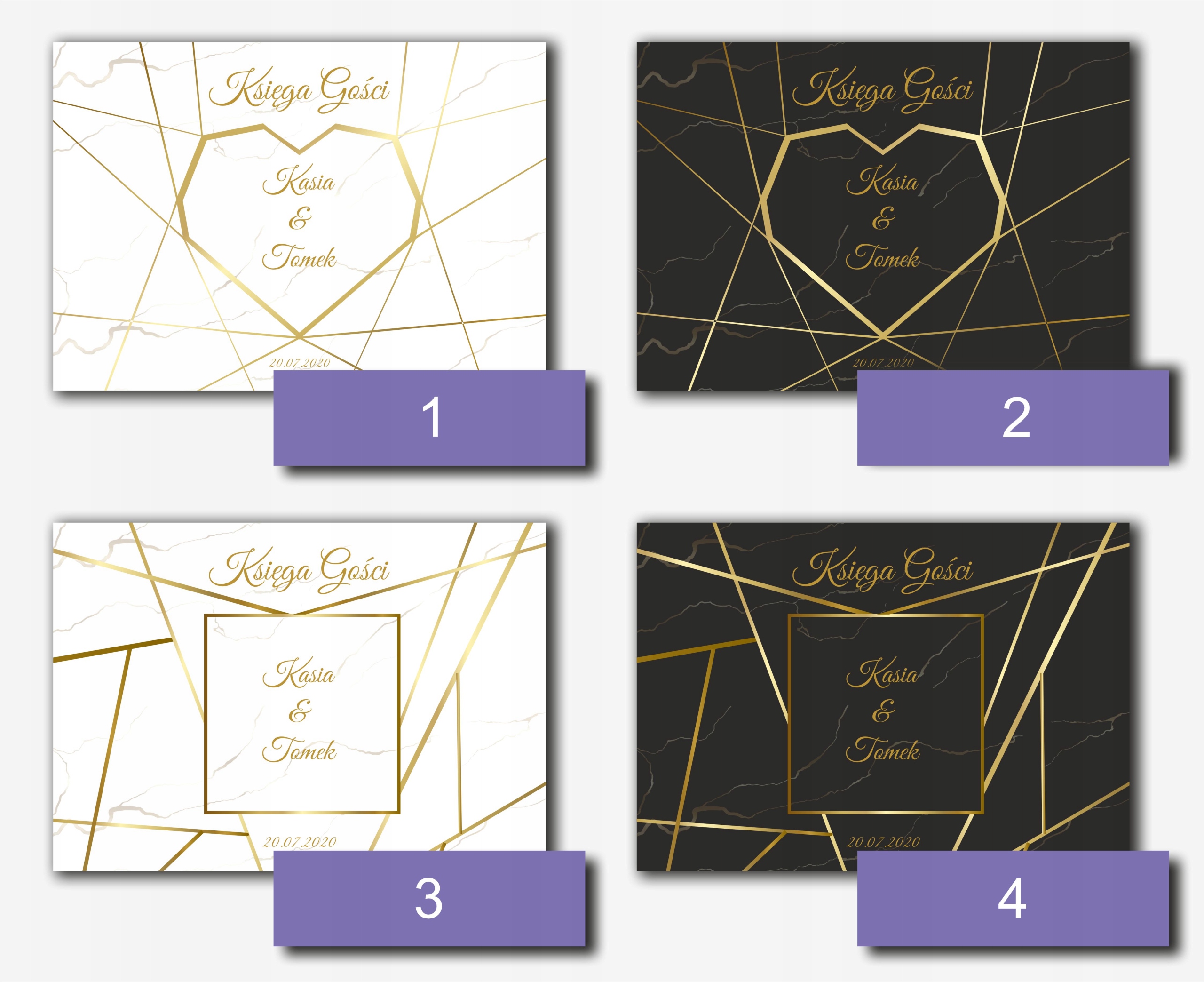 Księga Gości weselnych na wesele GEOMETRYCZNE + czarne karty Cechy dodatkowe możliwość personalizacji
