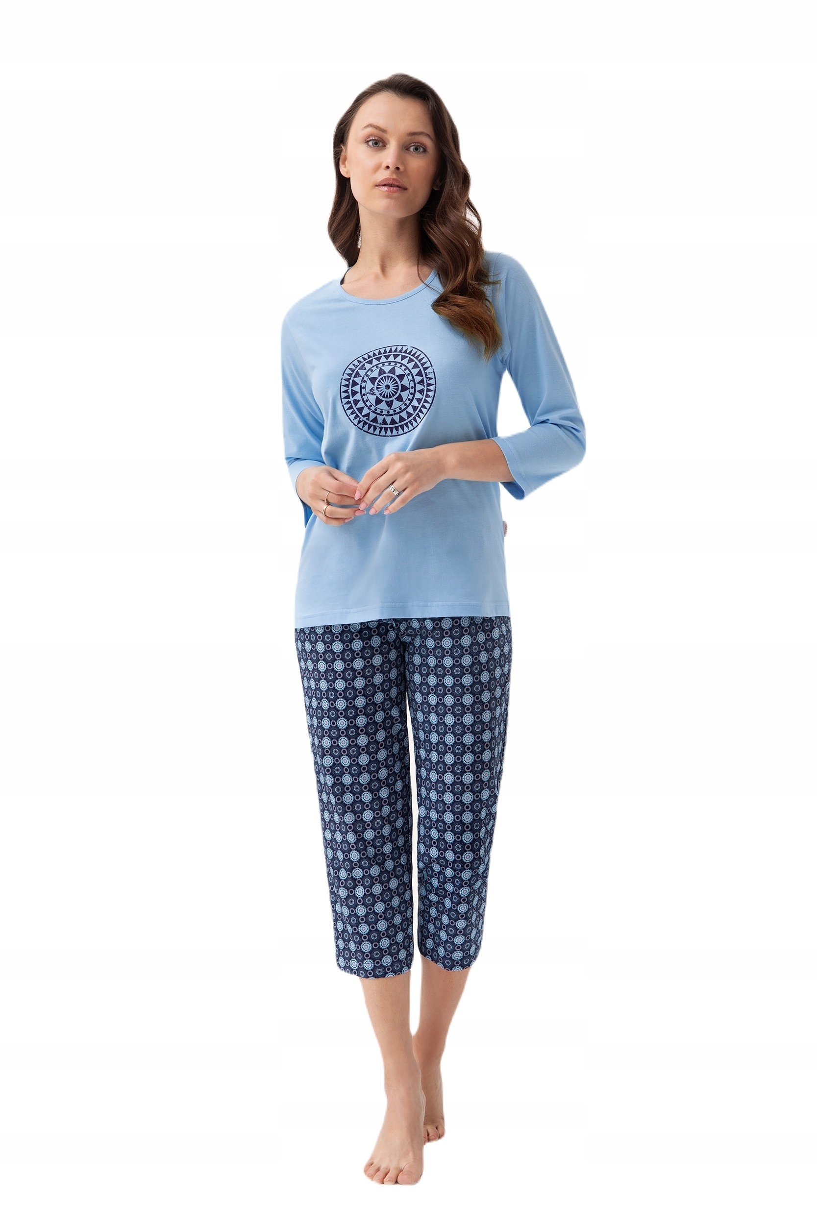 Dámské Pyžamo 331 3/4 R vel. 3XL XXXL modré rozety