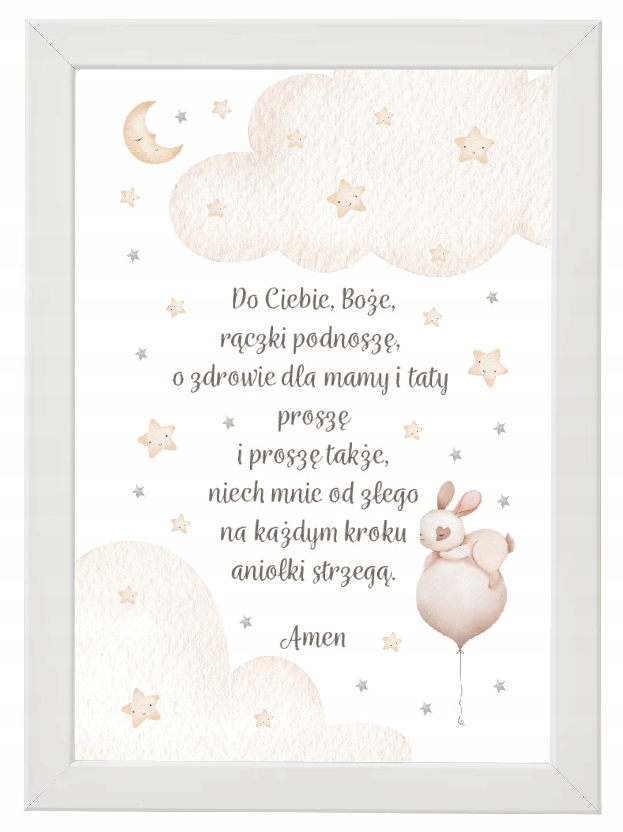 MODLITWA w ramce urodziny chrzest prezent