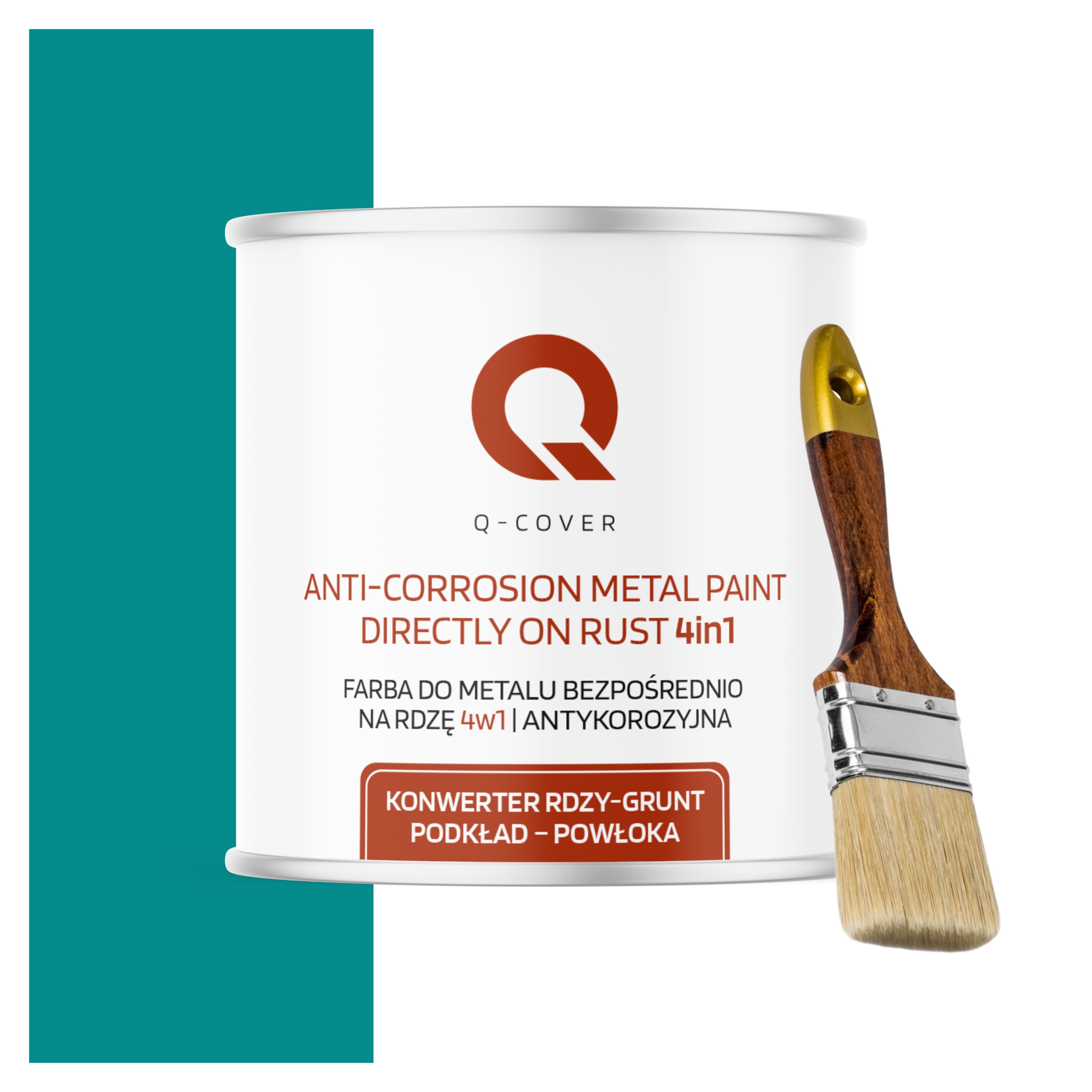 Farba na kov antikorózna 2.5L polomatná modrá tyrkysová štetec