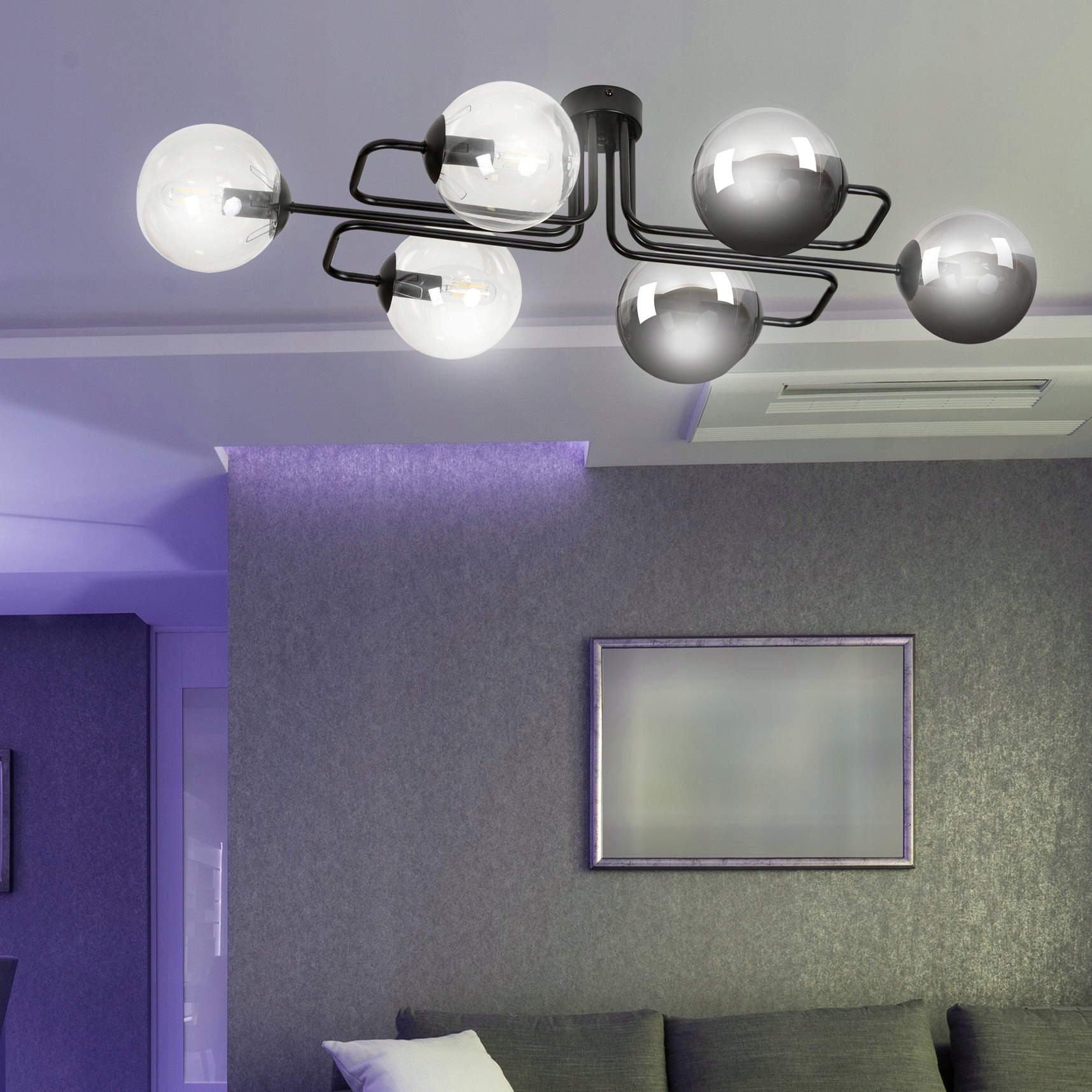Brendi závěsná lampa, skleněné koule, dvě barvy, minimalismus a elegance