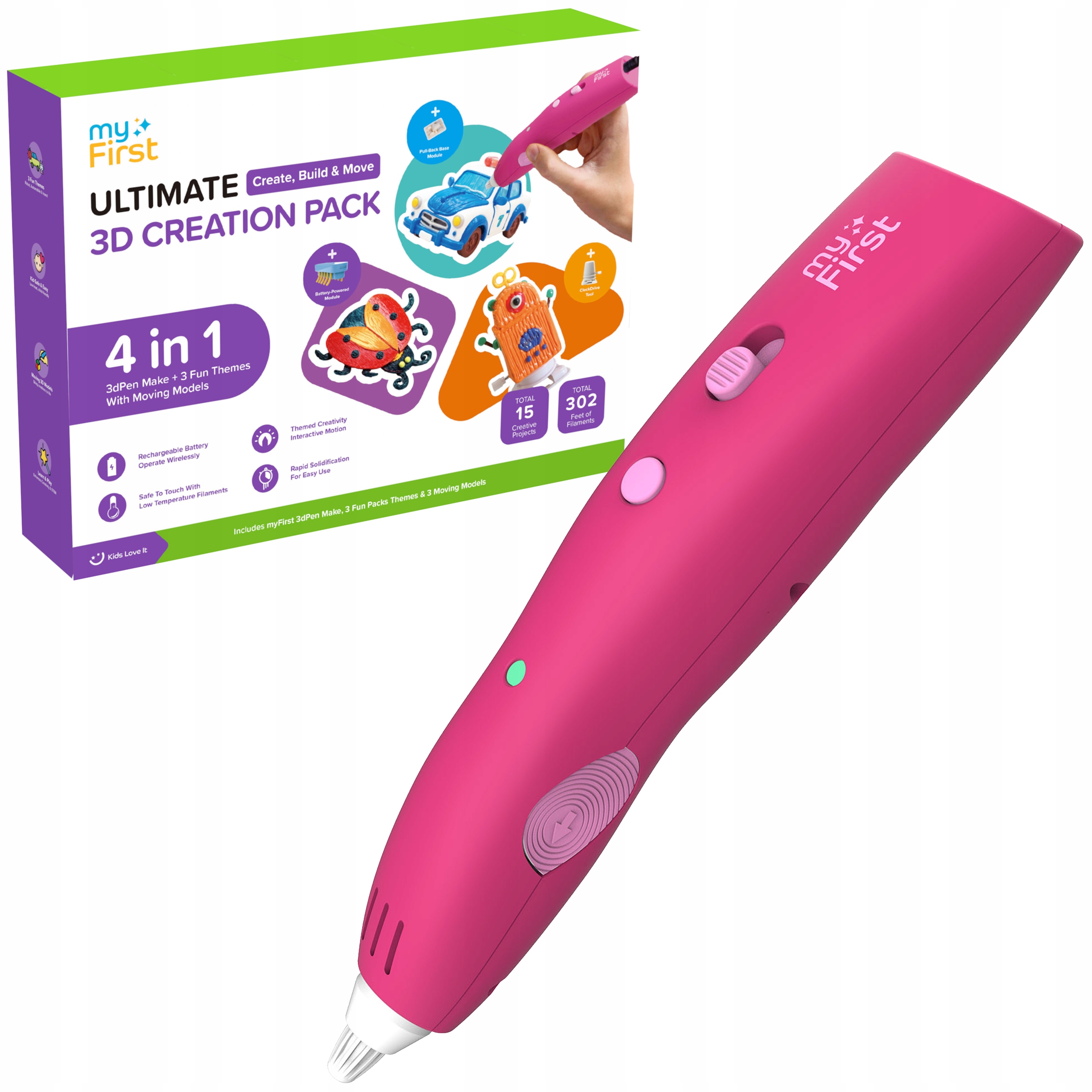 Myfirst 3dPen Make Creator Kit – Kreativní sada Propiska 3D, Pcl náplně