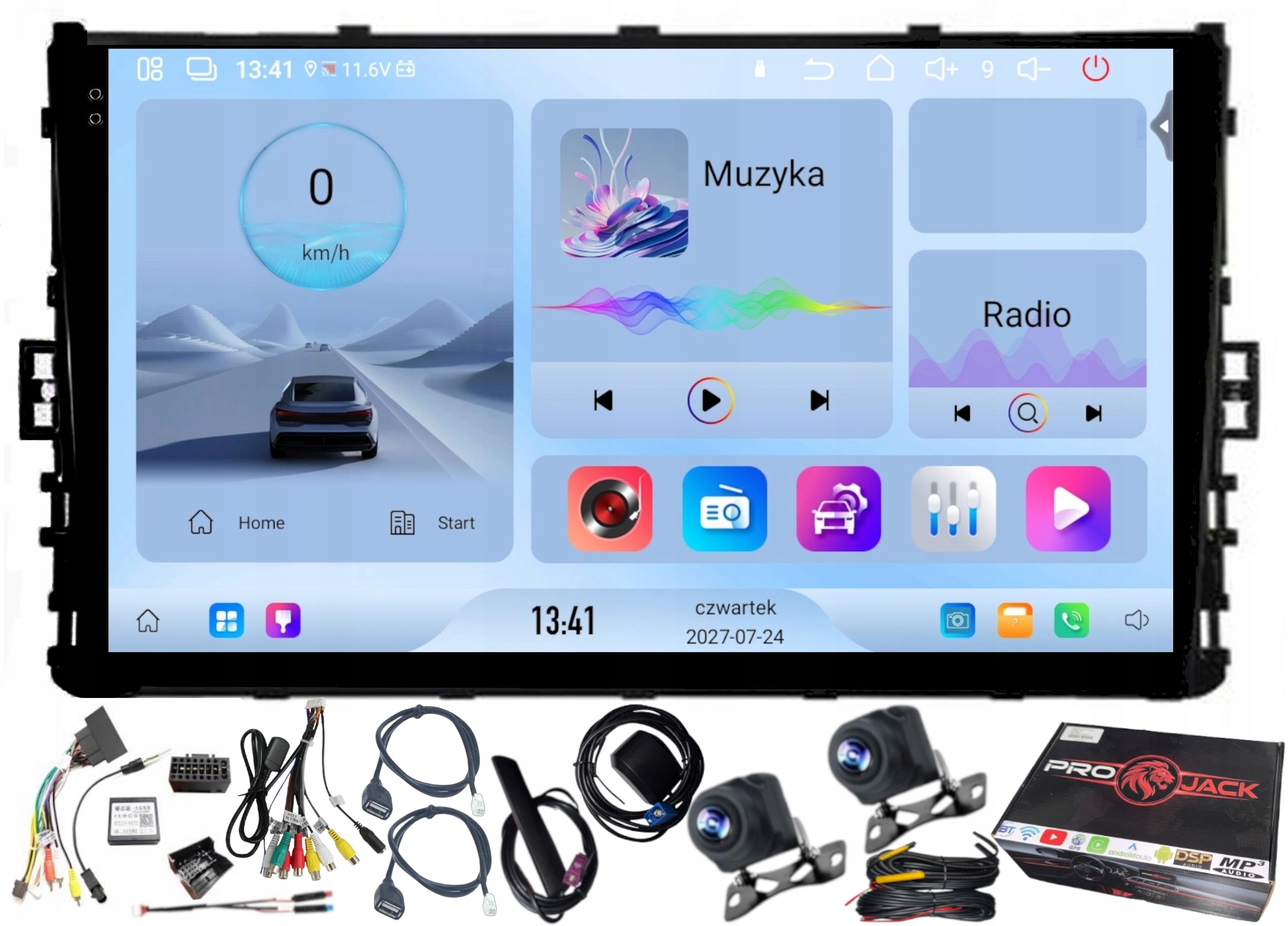 Navigační Rádio Carplay Android Vw T6 2017-2022 Bt Wifi 4GB 64GB Sim