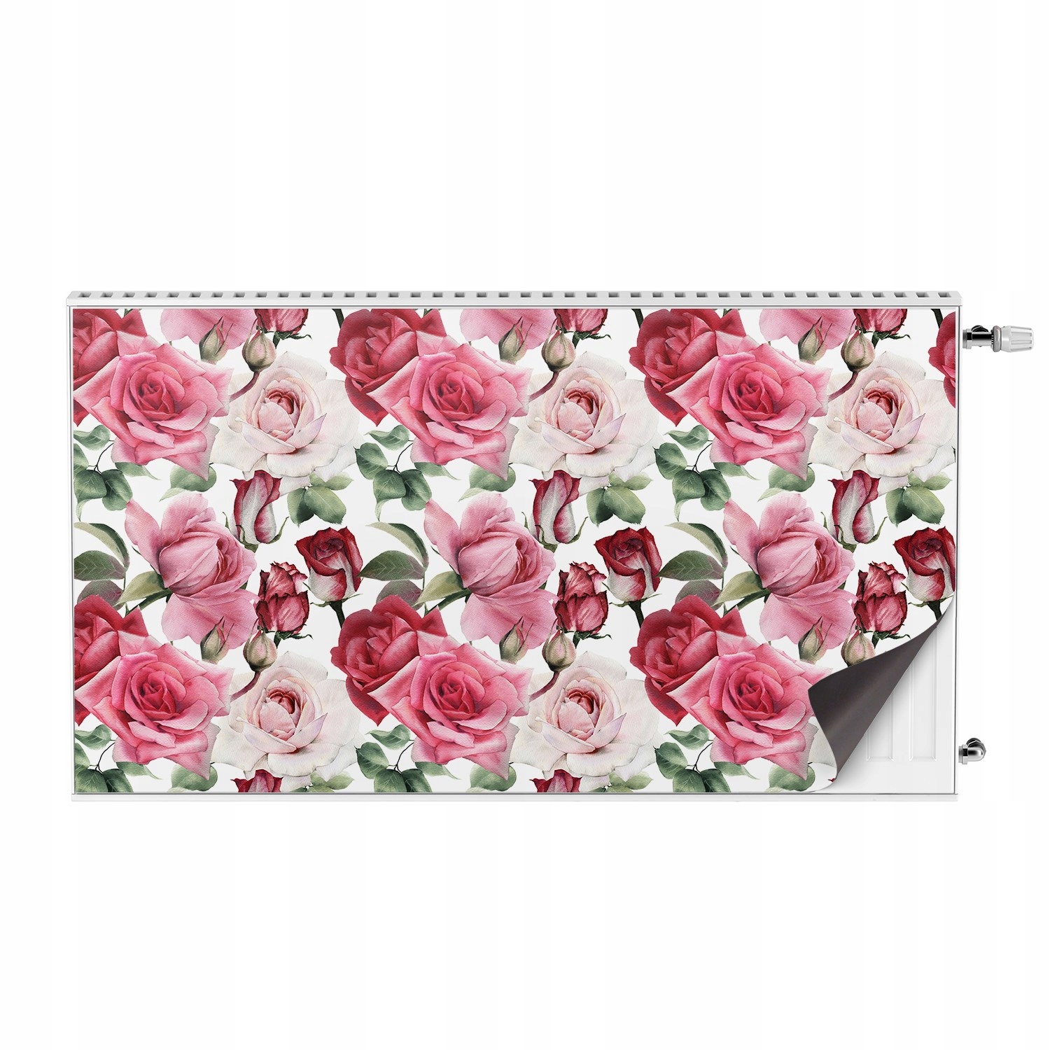 Maskovačka na radiátor 110x60 Růže růžový květ